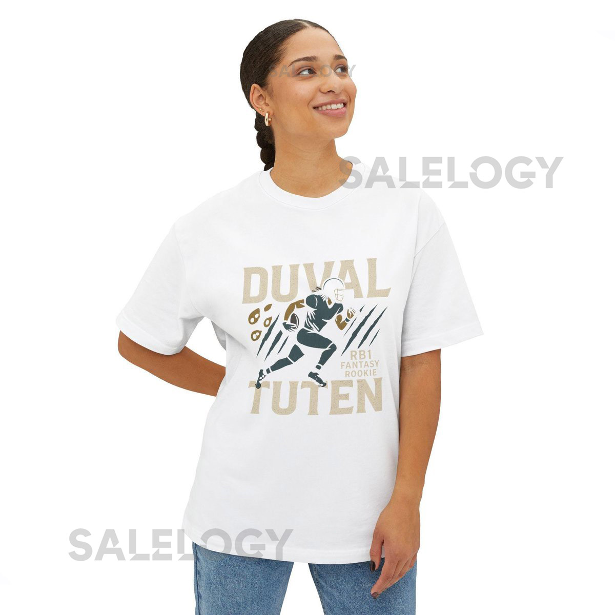 Duval Tuten RB1 Rookie Tee Retro Jaguars Football Oversized T_128