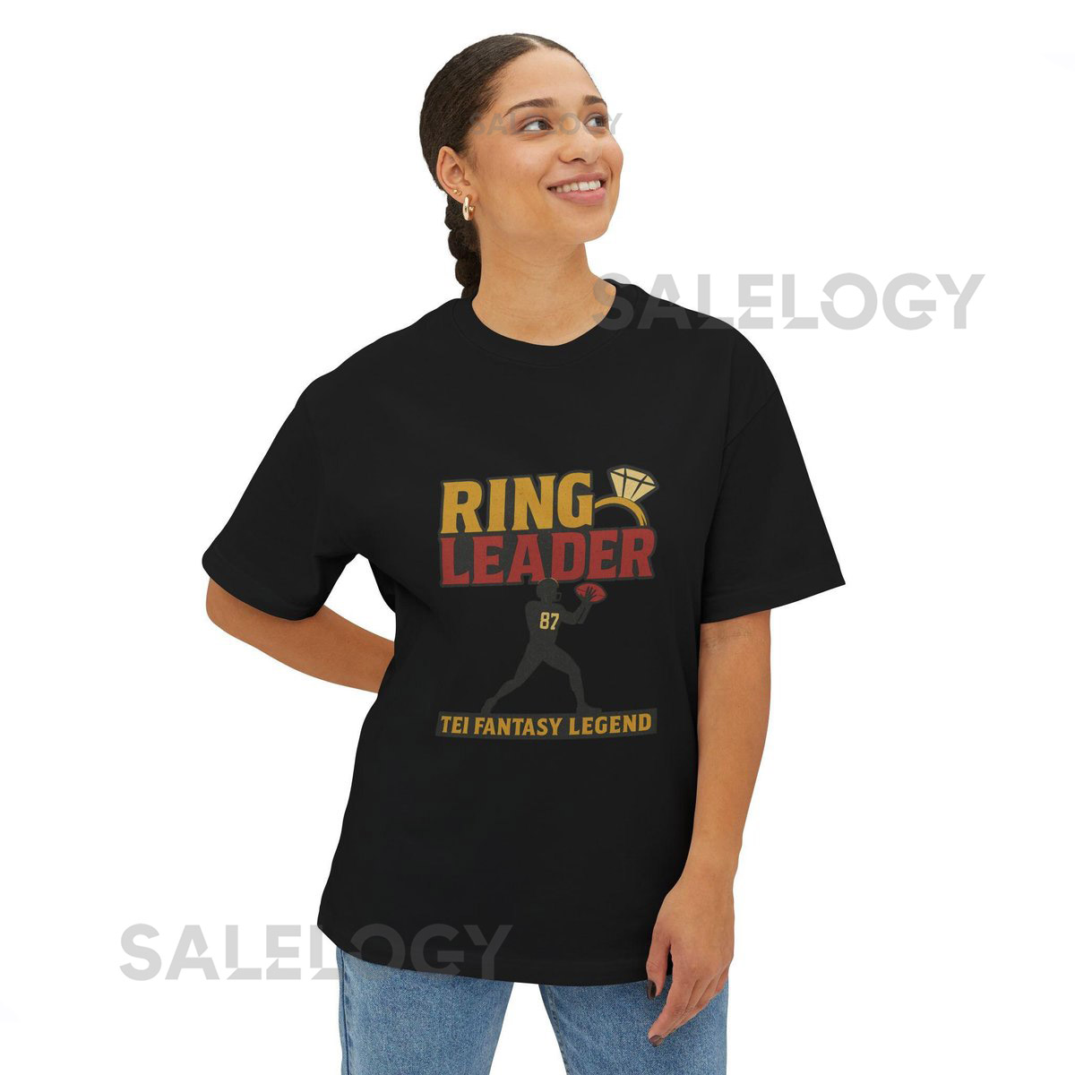 Travis Kelce RING LEADER Oversized T-Shirt Retro Fantasy Football Tee Chiefs Streetwear Unisex_768