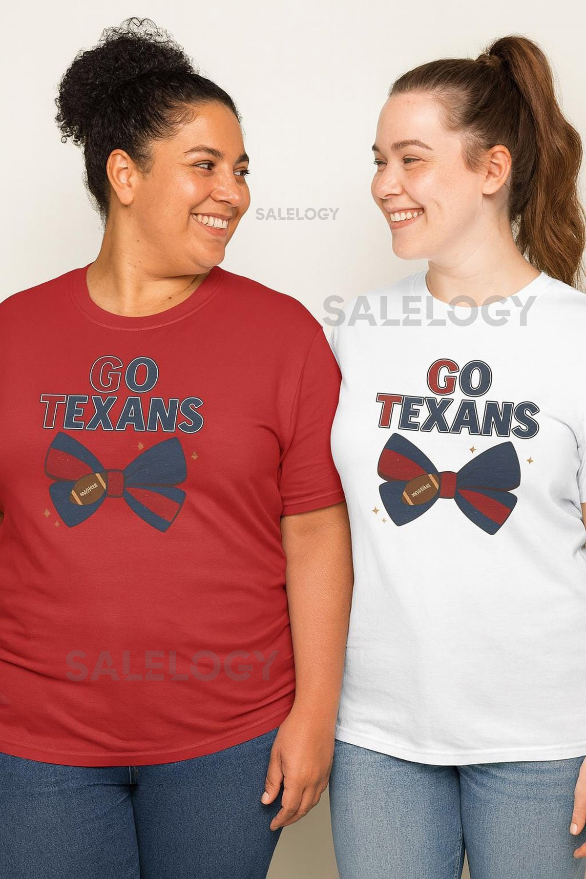 Go Texans T-Shirt Sparkly Football Bow Houston Game D_169
