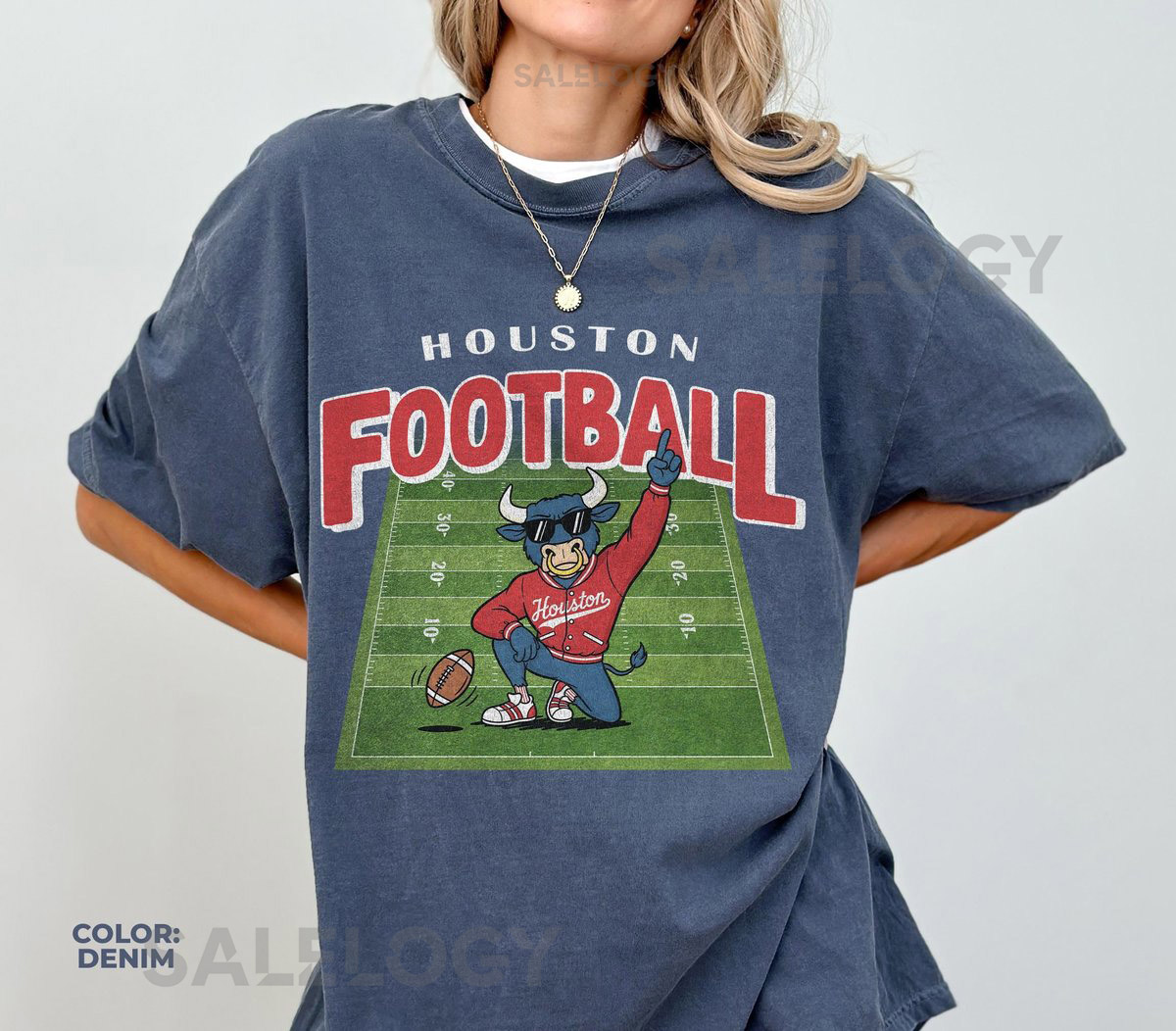 Vintage Houston Football Shirt Comfort Colors Texans Mascot Shirt Houston Texans Football Crewneck Tee Football ShirtTexans Game D_956