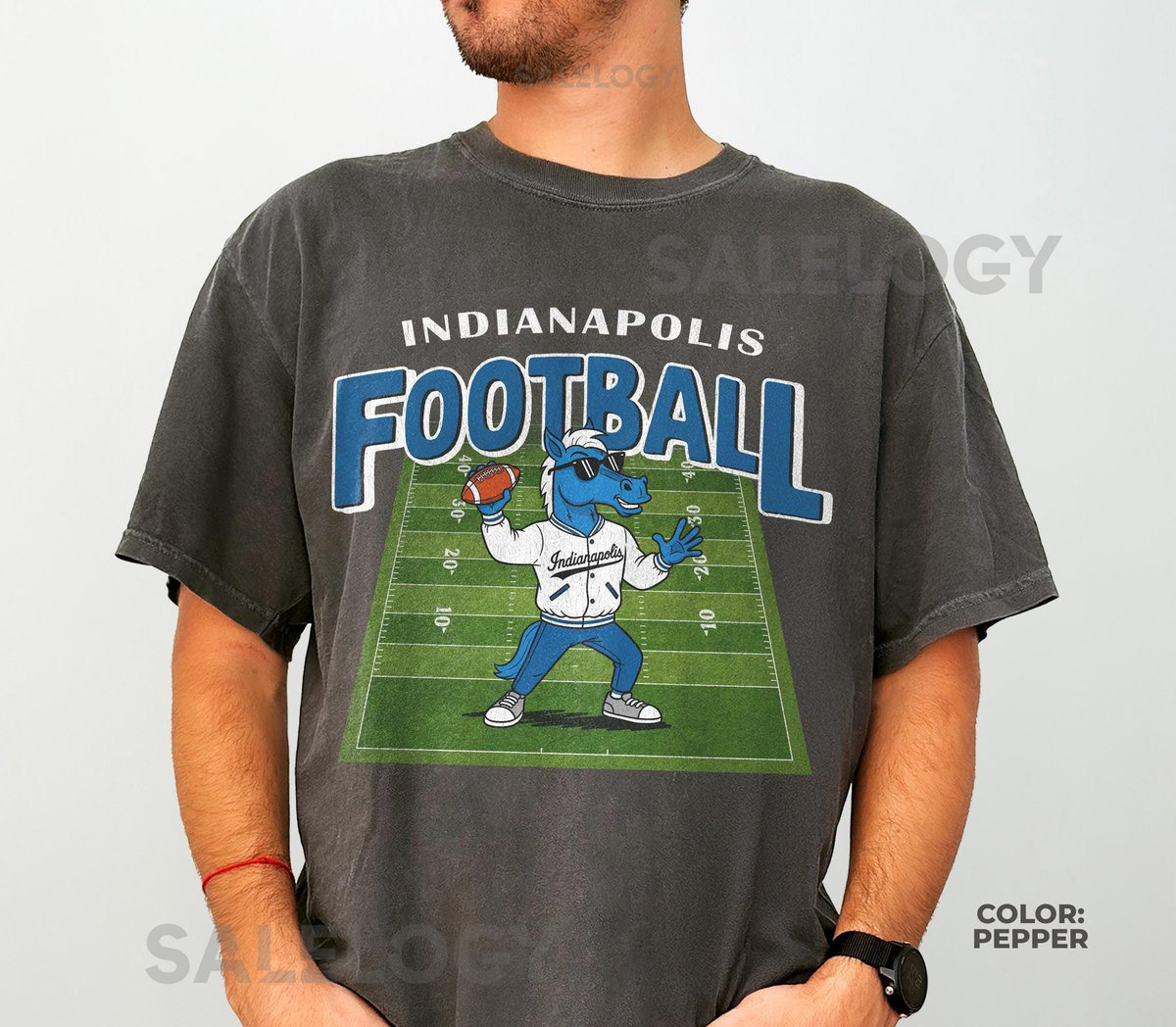 Vintage Indianapolis Football Shirt Comfort Colors Colts Mascot Shirt Indy Football Crewneck Tee Football Shirt Indy Colts Game D_995