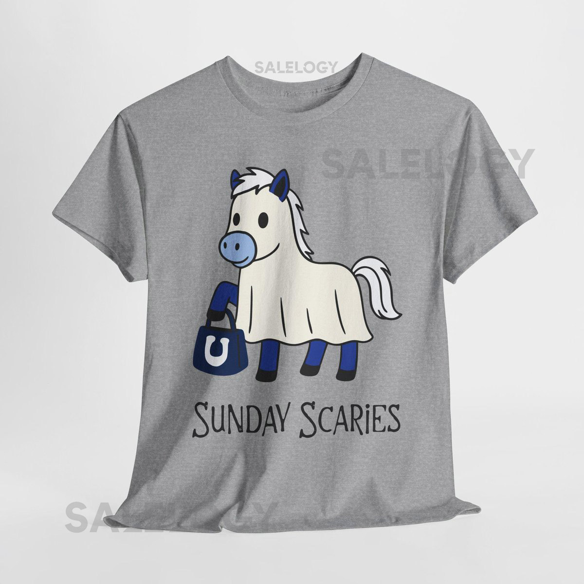 Halloween Ghost T-Shirt Indianapolis football shirt Colts Game Day Blue and White Football shirt Colts Fan Shirt Sunday S_195