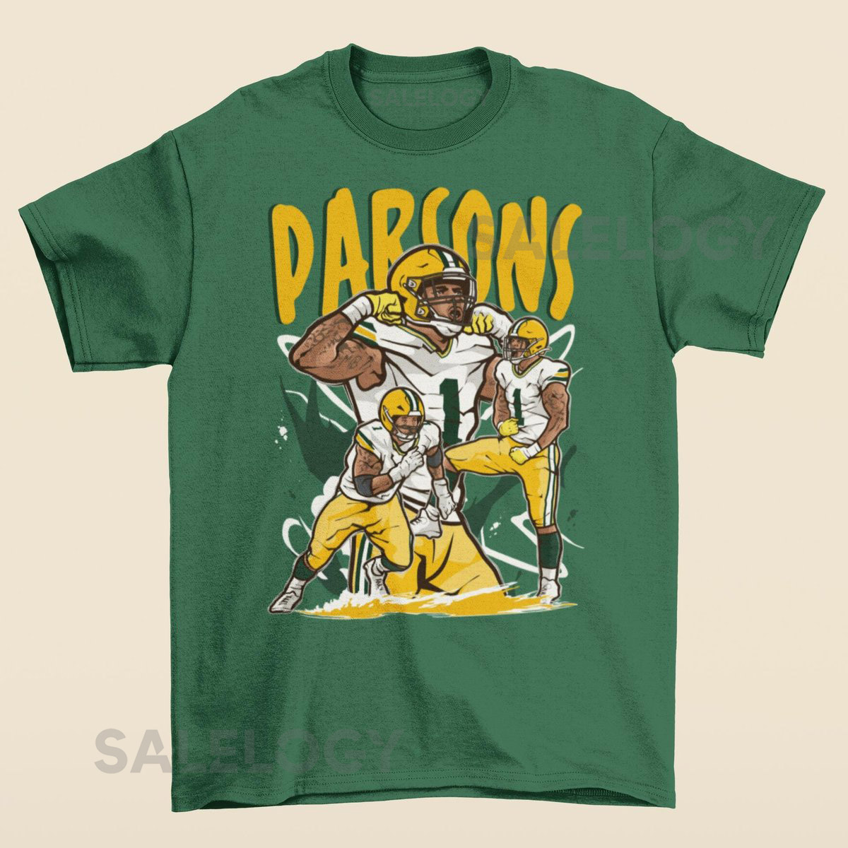 Micah Parsons Cartoon Style Green Bay T-Shirt_592