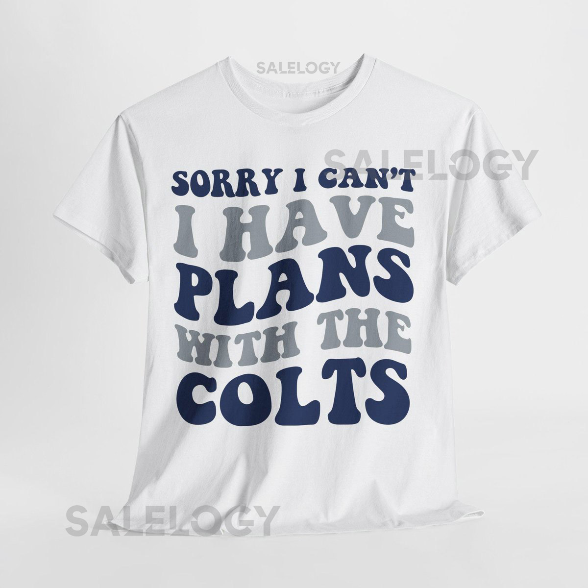 Sorry I Can't I Have Plans With Indianapolis Football Shirt Colts Fan Tee Blue and White Game D_831