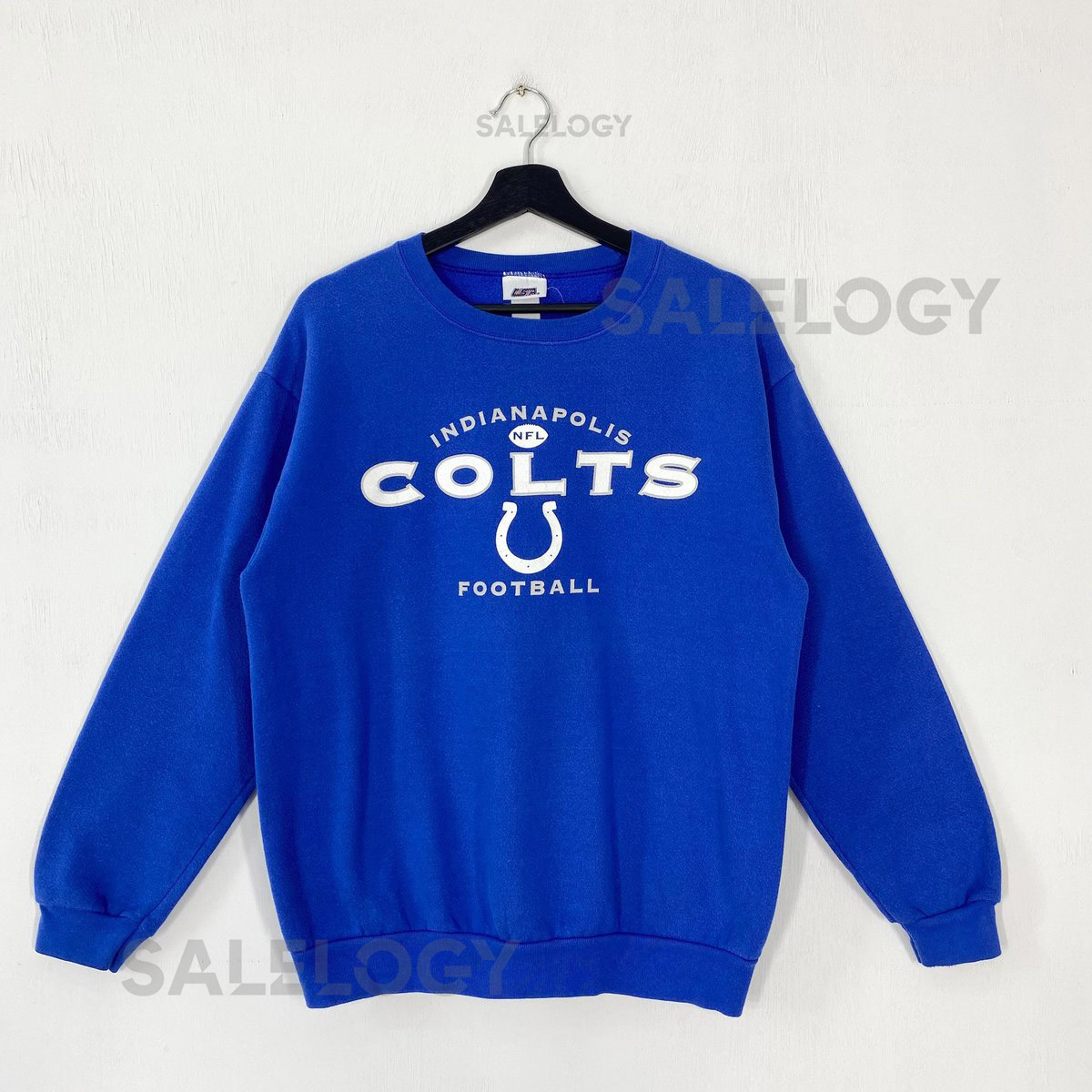 Vintage Indianapolis Colts Sweatshirt Crewneck Pullover Sportswear NFL Indianapolis Colts Print Logo Blue _990