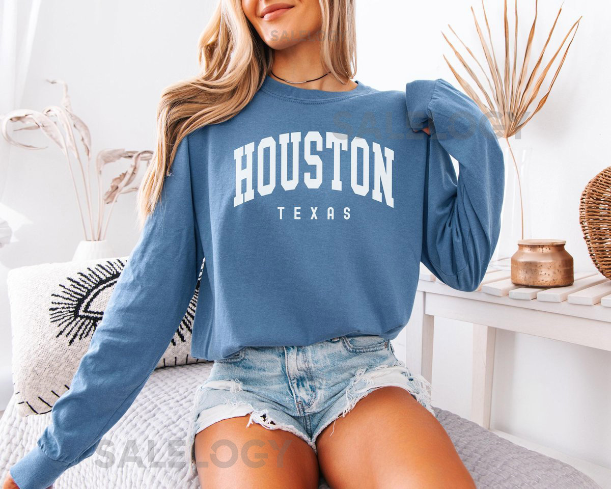 Houston Long Sleeve Comfort Colors Shirt Texas Souvenir Gift Houston Texas Long Slee_284