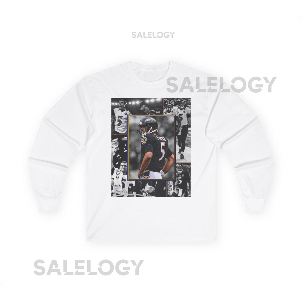 Joe Flacco Baltimore Ravens Long Sleeve Shirt Sporty Football Tee_713