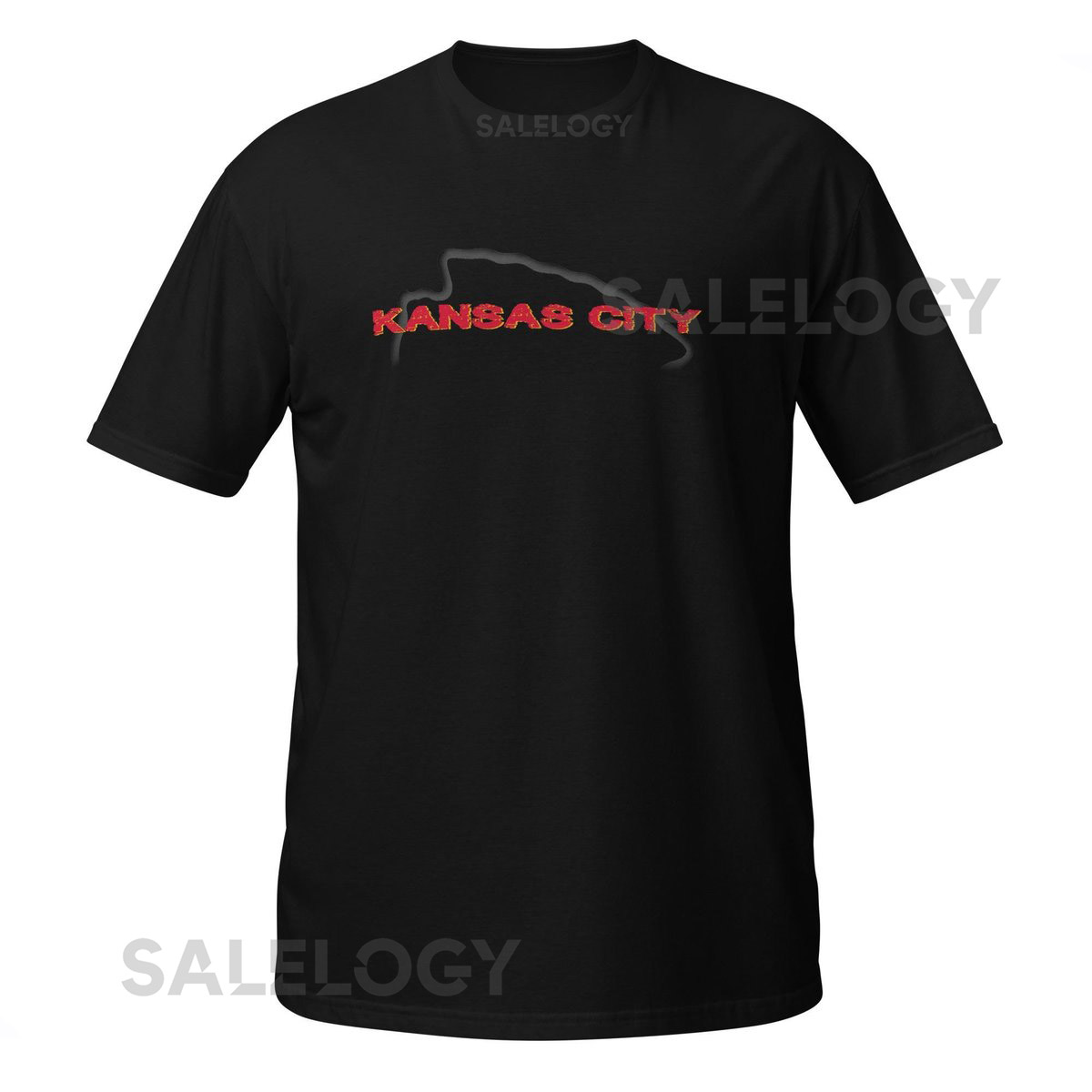 Kansas City Chiefs Black Cotton T-Shirt Game Day Football Fan Tee_253