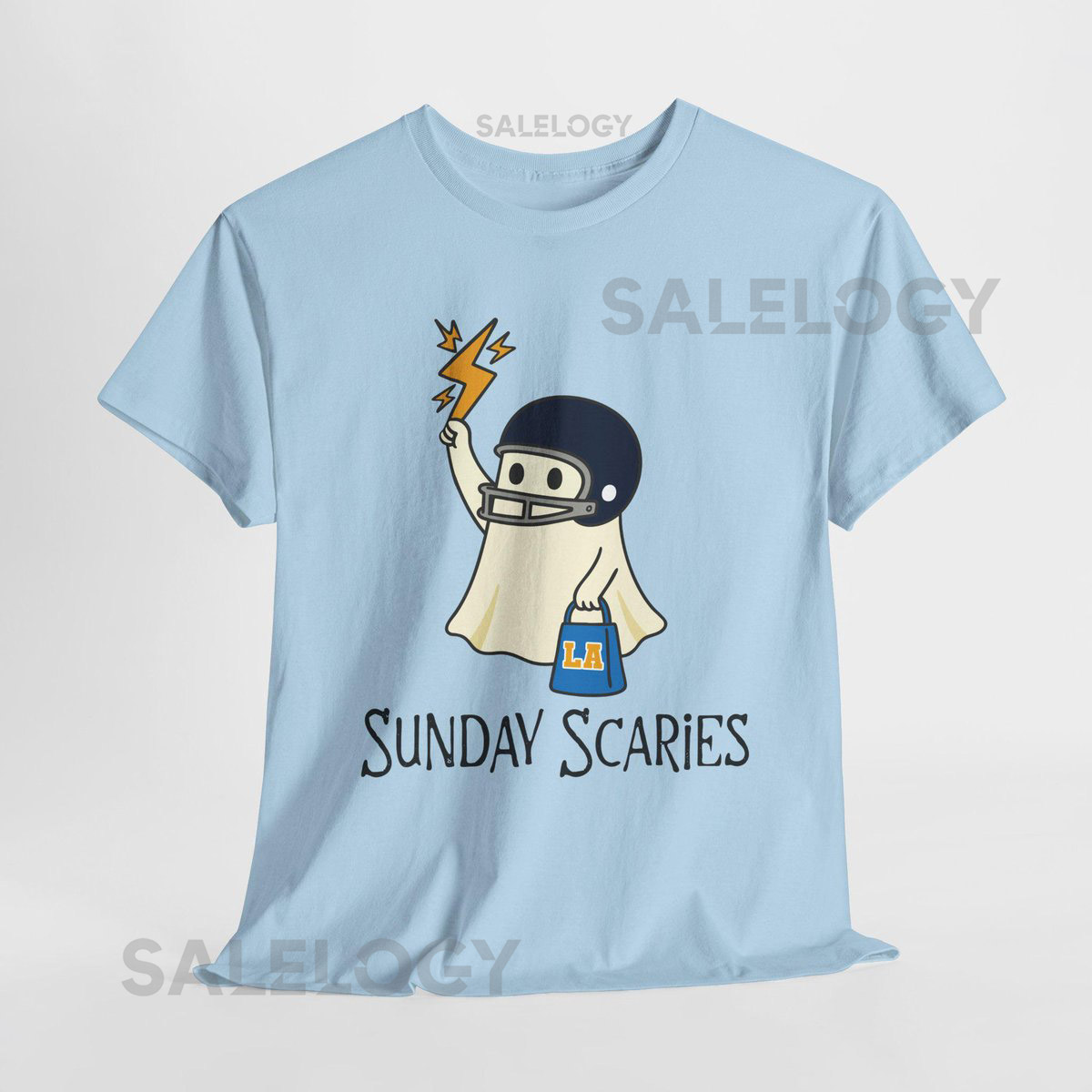 Halloween Ghost T-Shirt Los Angeles football shirt Los Angeles Game Day Blue Gold Football shirt Los Angeles Fan Shirt Sunday Scaries_205