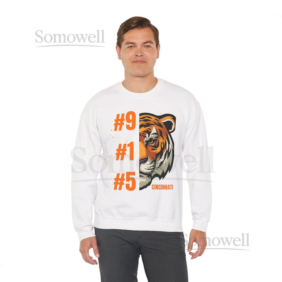 Cincinnati Bengal Tiger Trio Crewneck Sweatshirt Unisex Pullover Game Day Apparel Sports Fan Gear Unique Gift for Fans_481