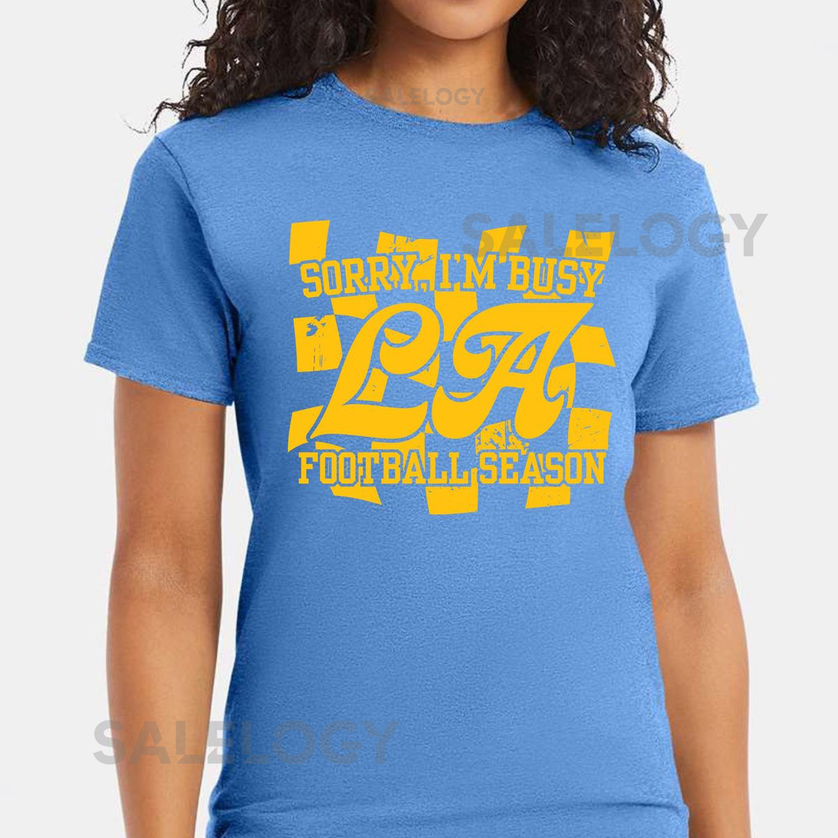 Hoodie sweatshirt crewneck long sleeve - LA Los Angeles Football VARSITY Sorry Can't I'm Busy LA Football Season_25