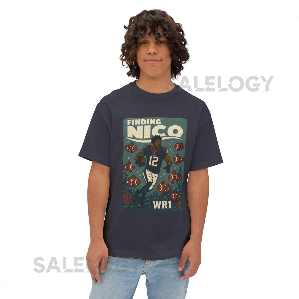 Finding Nico Shirt Nico Collins Houston Texans Tee Fantasy Football Retro Oversized Stre_136
