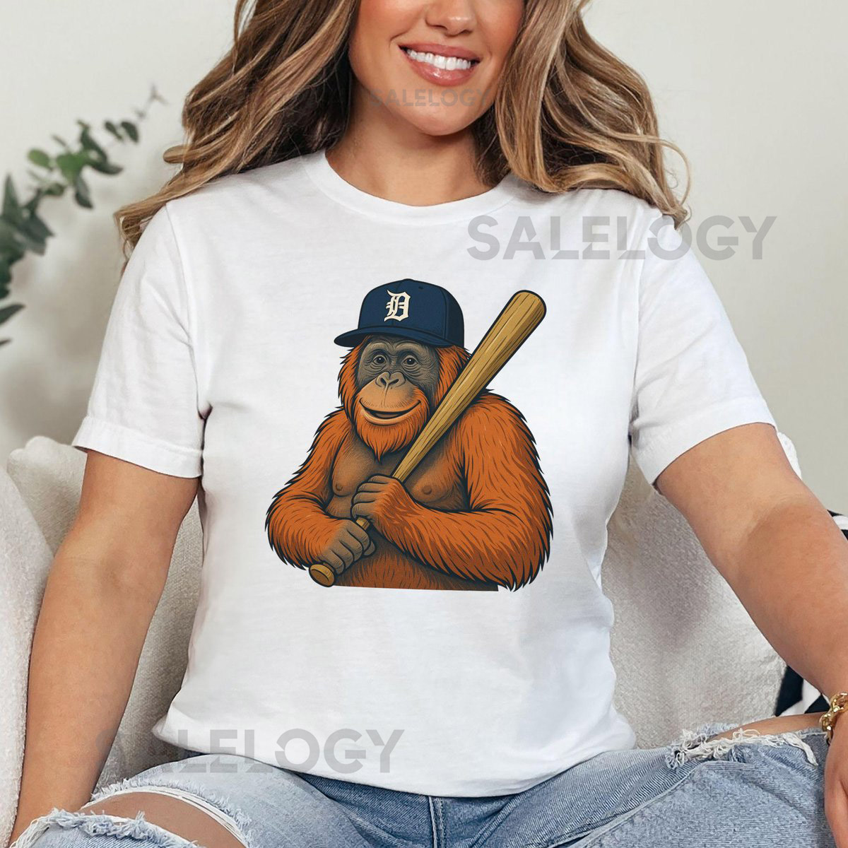 Tigers Orangutan Shirt Detroit Baseball Shirt Gift for Animal Lover_804