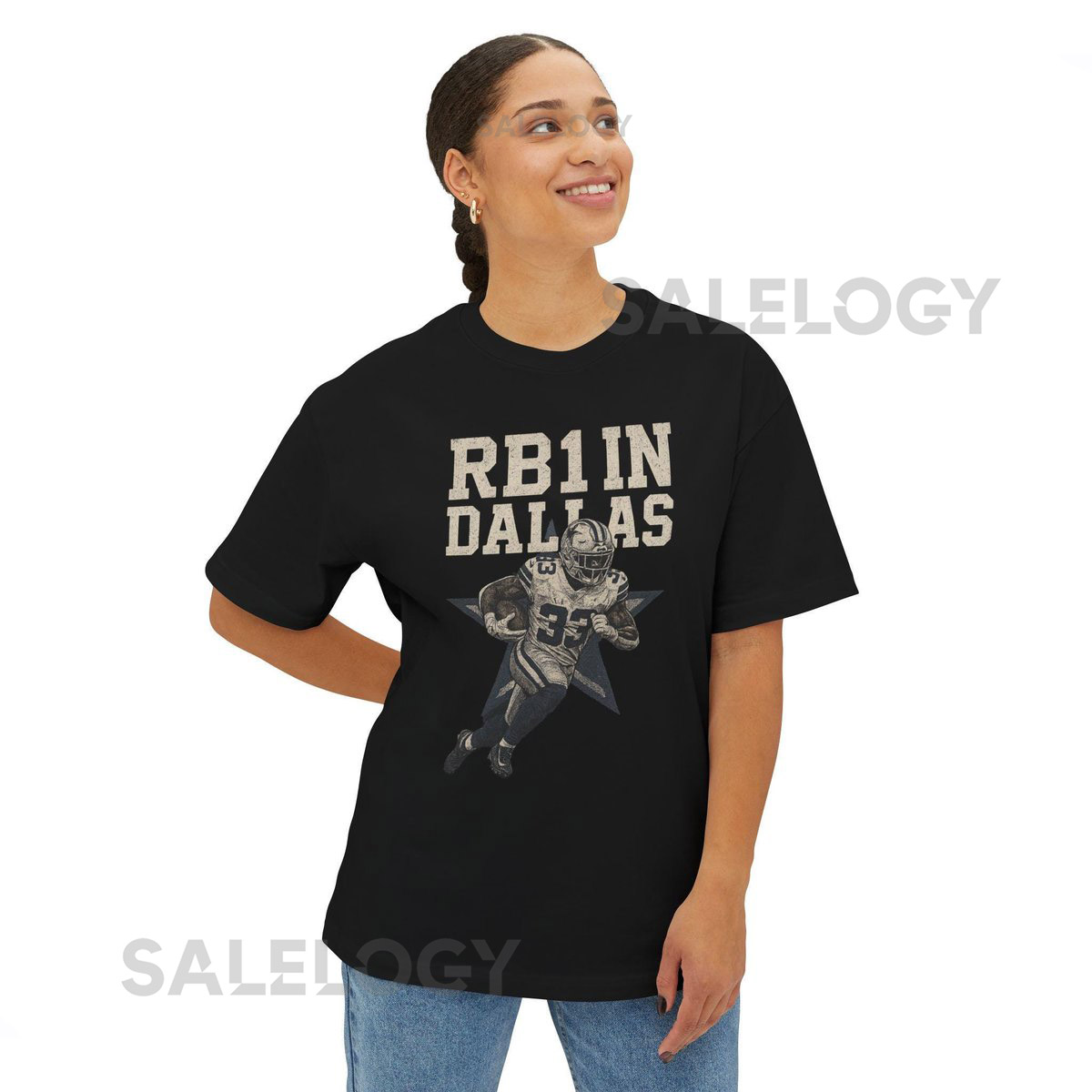 Vintage RB1 Dallas Oversized Tee Javonte Williams Retro Football Shirt_600