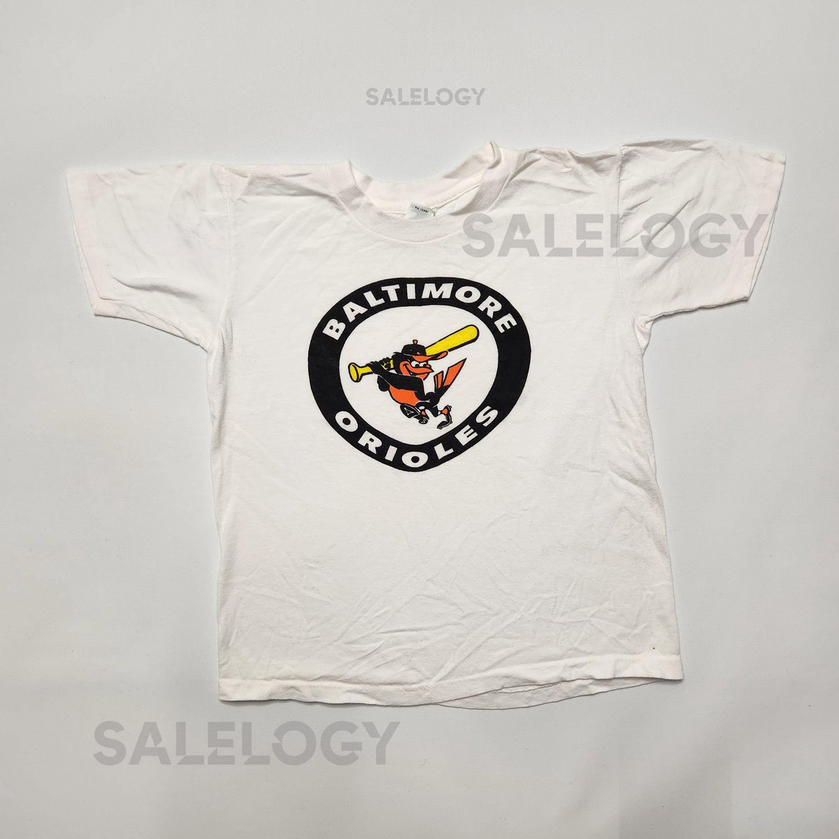 Vintage Baltimore Orioles T-Shirt 70s MLB Kids Tee Single Stitch Cotton Fits 6-8y_648