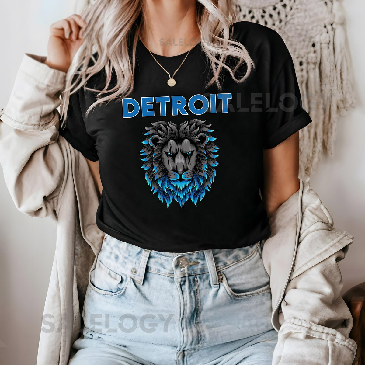 Detroit Lions T-Shirt Detroit Shirt Lions Tee Football Shirt NFL Fans Michigan Sports_296