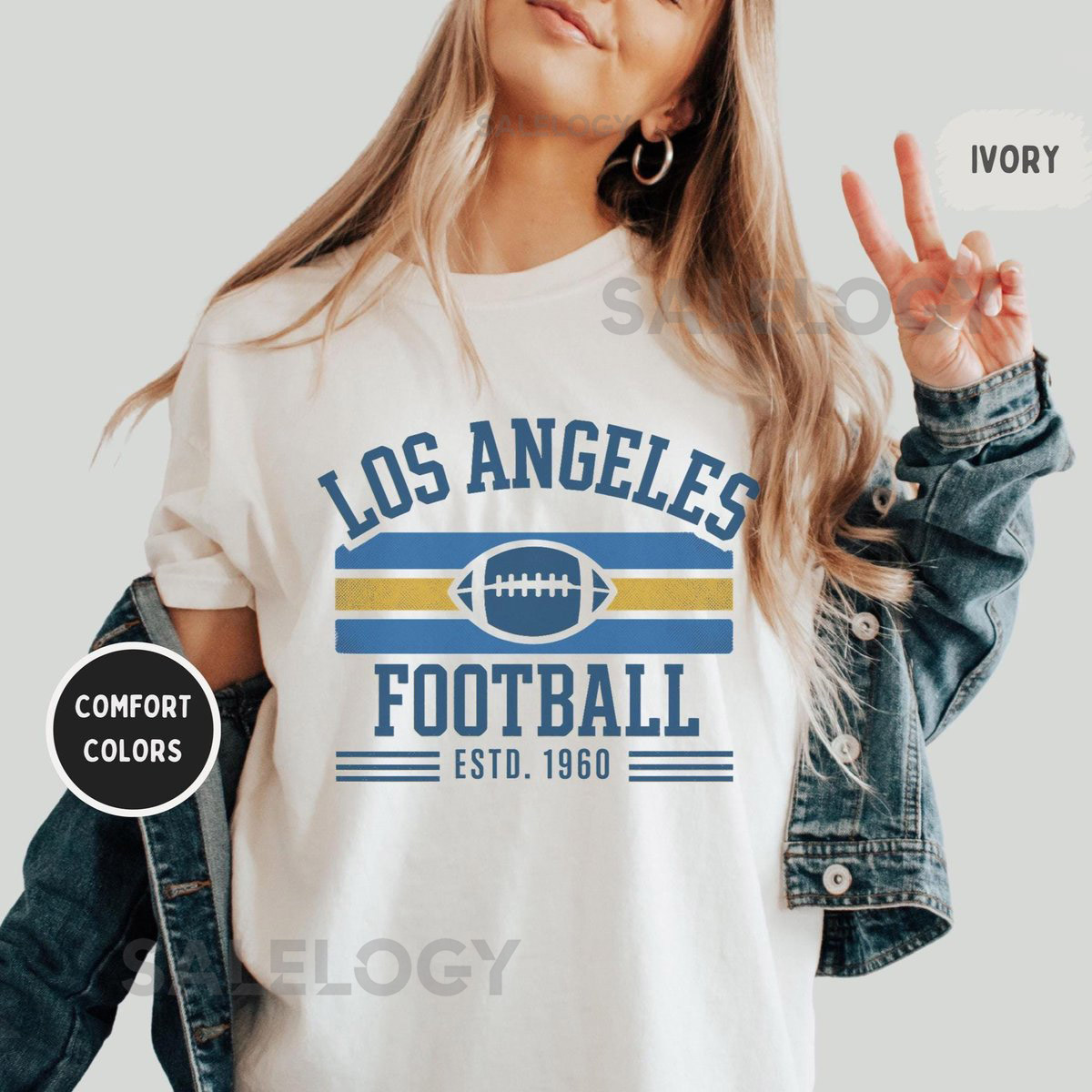Vintage Los Angeles Football Comfort Colors T-shirt Retro Football Tee Los Angeles shirt. Fan Gift Unisex Graphic Distressed Football tee_814
