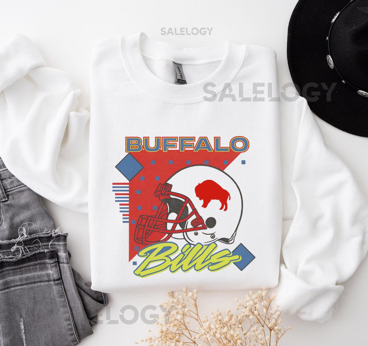 90s Buffalo Fan Gear Crewneck Vintage style Buffalo Sweatshirt Game Day for Football Fans WNY Blue White Red Buffalo Gift Oversized_10