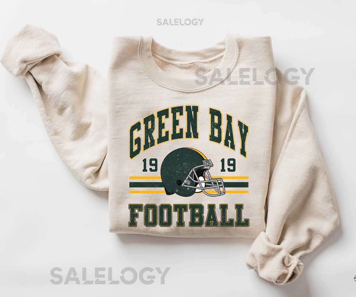 Green Bay Football Shirt High Quality 1919 Helmet Tees Retro Game Day T-Shirt Vintage Style 80s Trendy Green Bay Fan Gift Green Bay tee_404