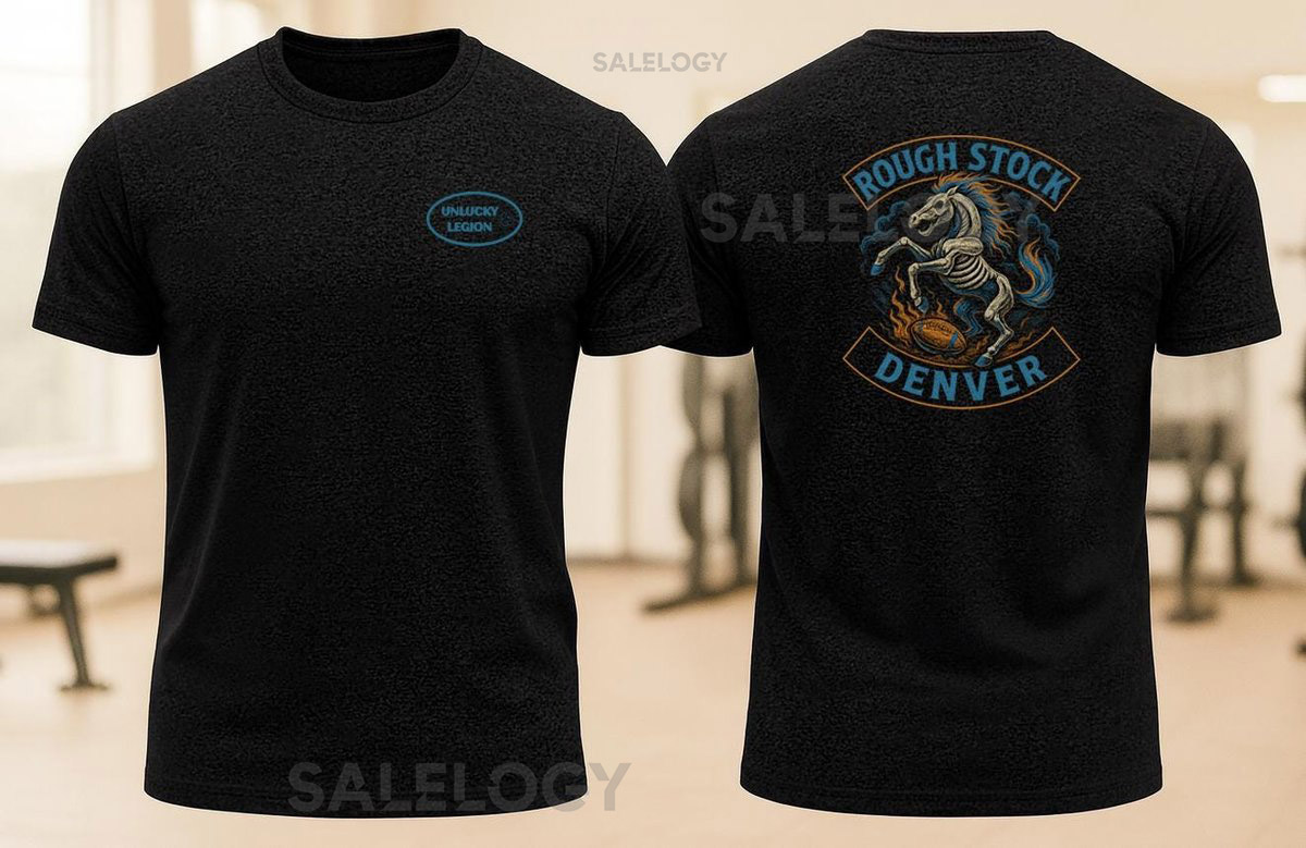 Denver Broncos Retro Biker T-Shirt Vintage Motorcycle Graphic Made in USA_311