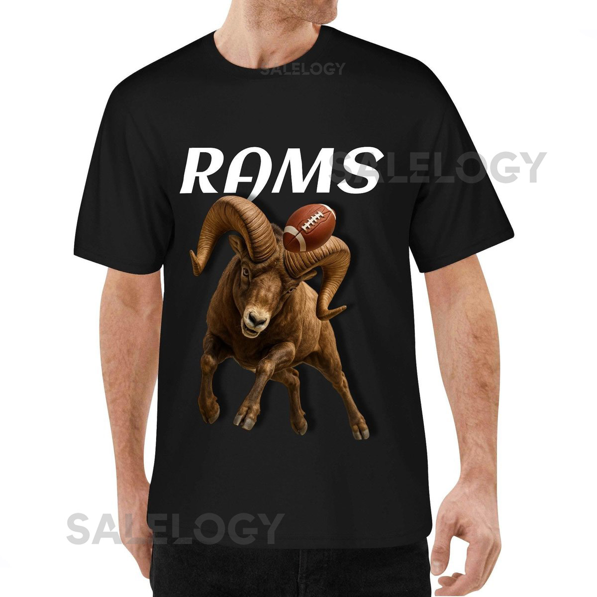 RAMS Football Fan Tee Charging Ram Graphic Unisex Cotton_702