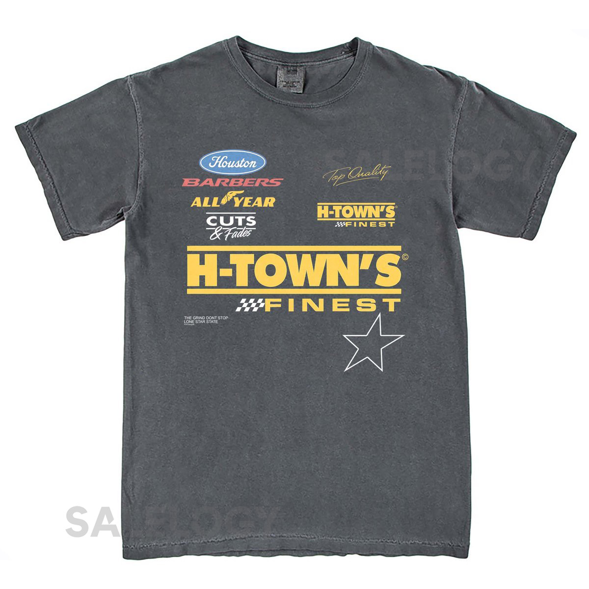 Vintage Style Barbering T-Shirt - Houston Texas Retro D_1024