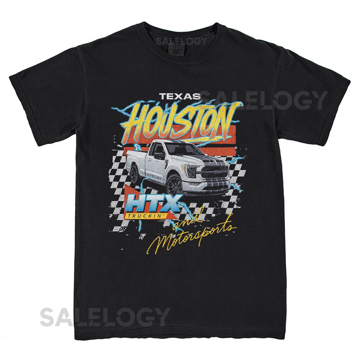 Houston Truckin' Vintage Style T-Shirt Texas Trucks Motorsports Western_381