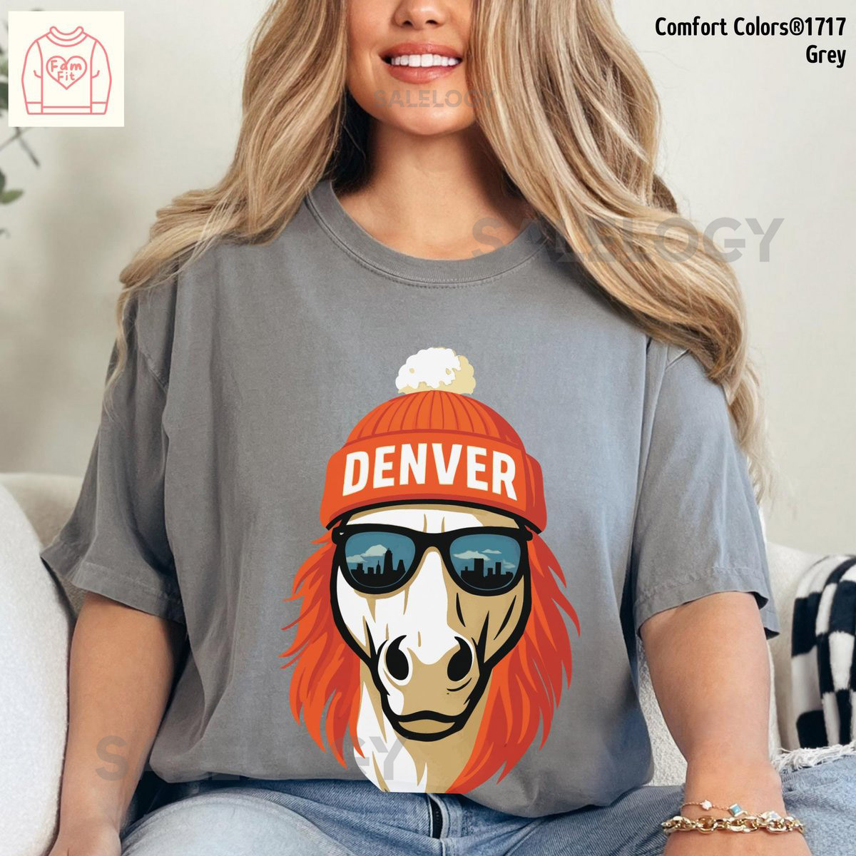 Comfort Colors Denver Tshirt - Bronco Watercolor Tee Football Gameday Shirt FamFit14-08_74