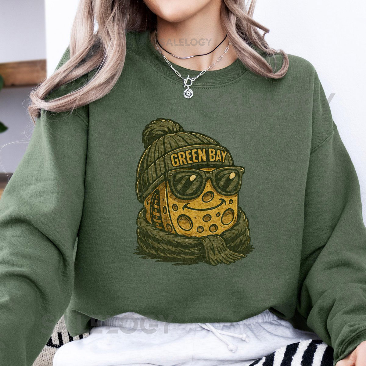 Green Bay Football Mascot Sweatshirt T-Shirt RetroVintage Sports Fan Shirt Retro Green Bay Game Day Crewneck Vintage Green Bay Fan Shirt_383