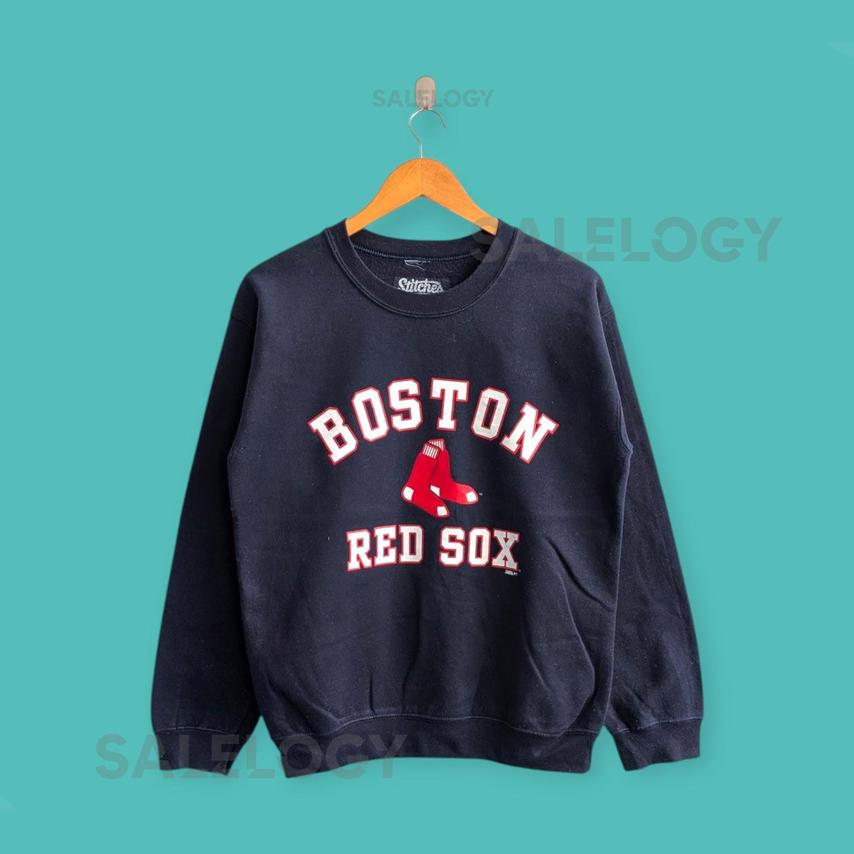 Boston red Sox sweatshirt Boston red Sox crewneck Boston red Sox sweater pullover streewear sportswear style nice blue colour size small_205
