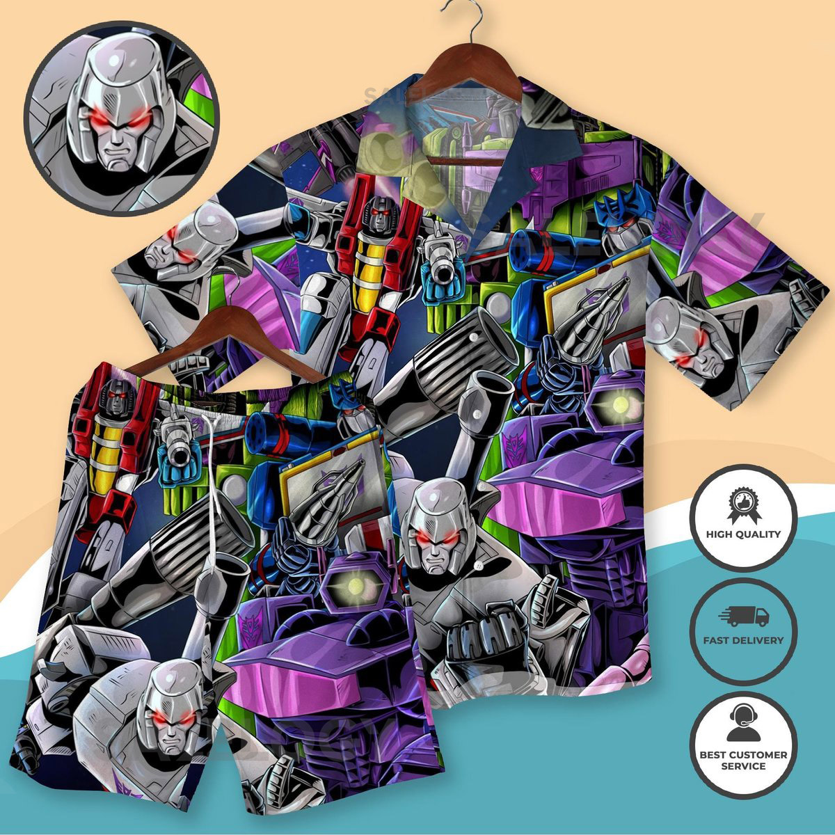 Galaxy Print Button Down Shirt and Shorts Women Men's Summer Button Down Shirt Shorts Galaxy Character Loungewear Gift Beach Shirt_83