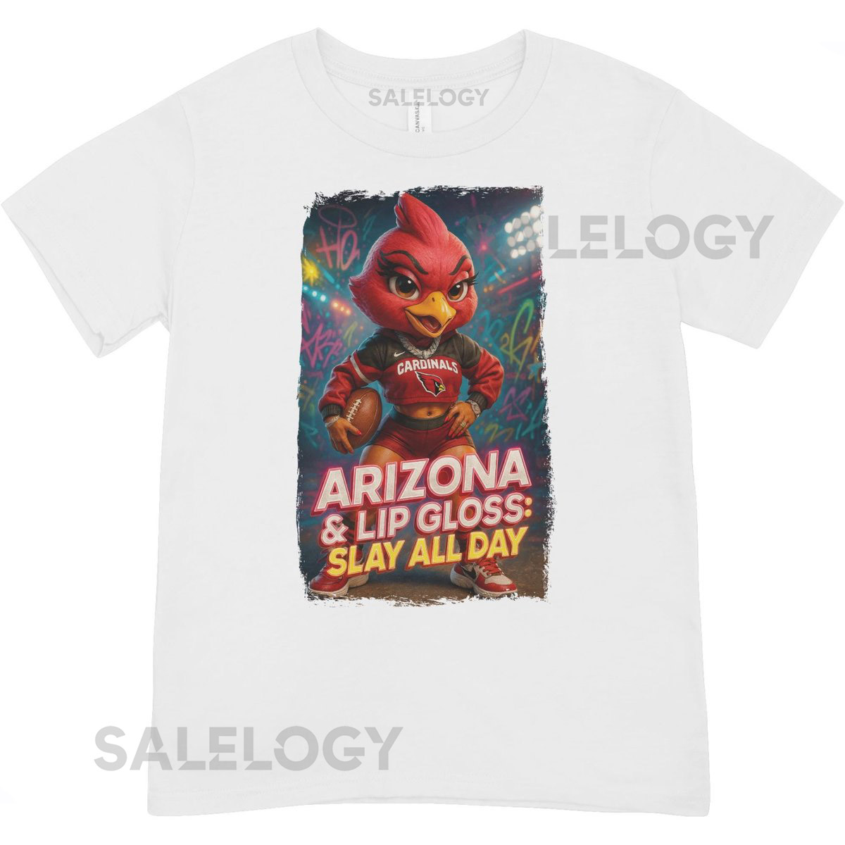 Chic Chibi Arizona Cardinals Graphic Tee Sporty Football Shirt_418