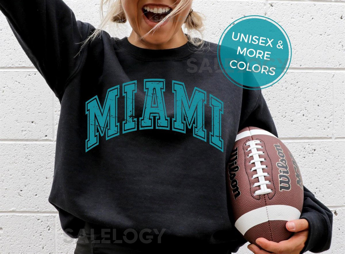 Vintage Football Sweatshirt Retro Miami Inspired Shirt Unisex Sports Fan Top_689