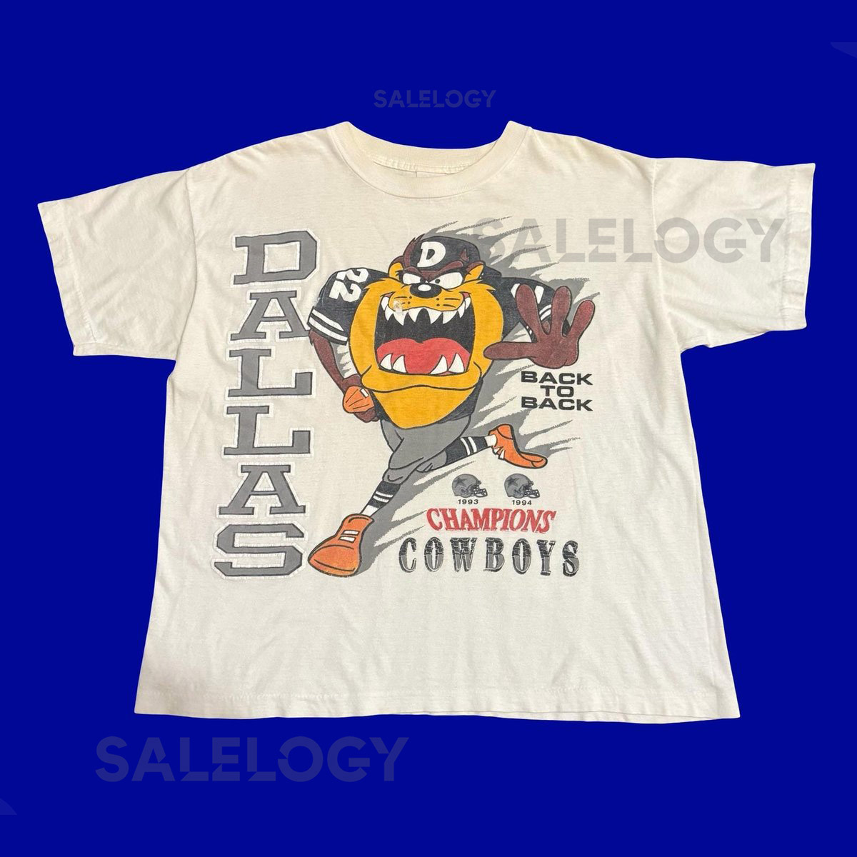 Dallas Cowboys Vintage 90s Looney Tunes Taz Super Bowl Champions NFL T Shirt L_186