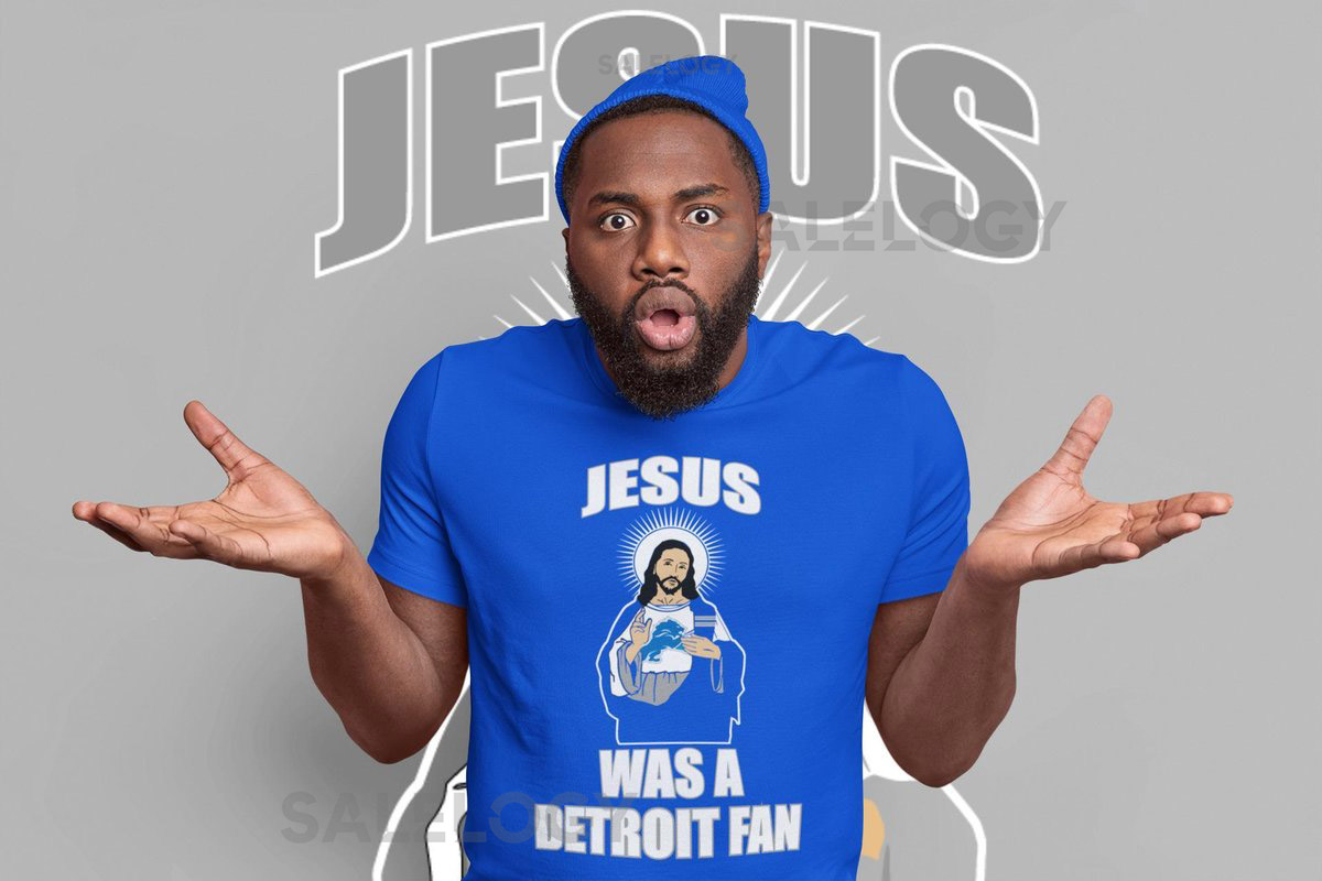 DETROIT FOOTBALL SHIRT Goff shirt Gibbs tee Montgomery shirt Hutchinson Tee Jesus Detroit Fan Tailgate shirt Funny Tee_133