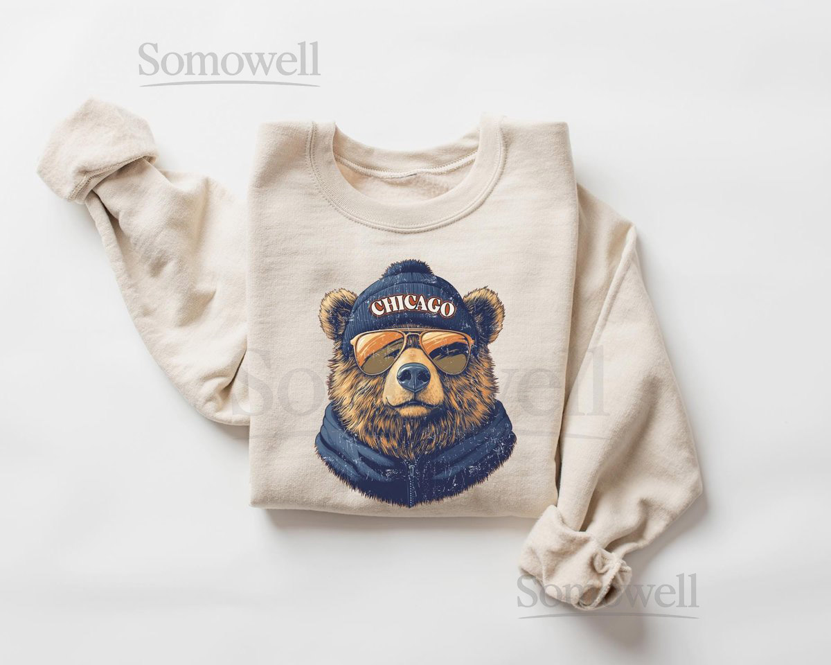 Vintage Chicago Football Sweatshirt Trendy Fan Gifts Game Day Outfit Vintage Sports Shirt Chicago Bears Fan Gear_49