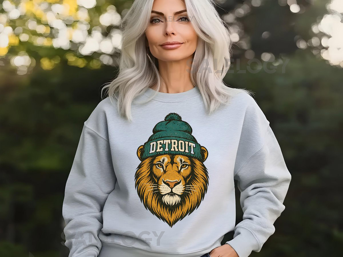 Vintage Detroit Lions Mascot Football Shirt Game Day Shirt Football Mom Gift Detroit Football Gift Gift For Her Football Season_715