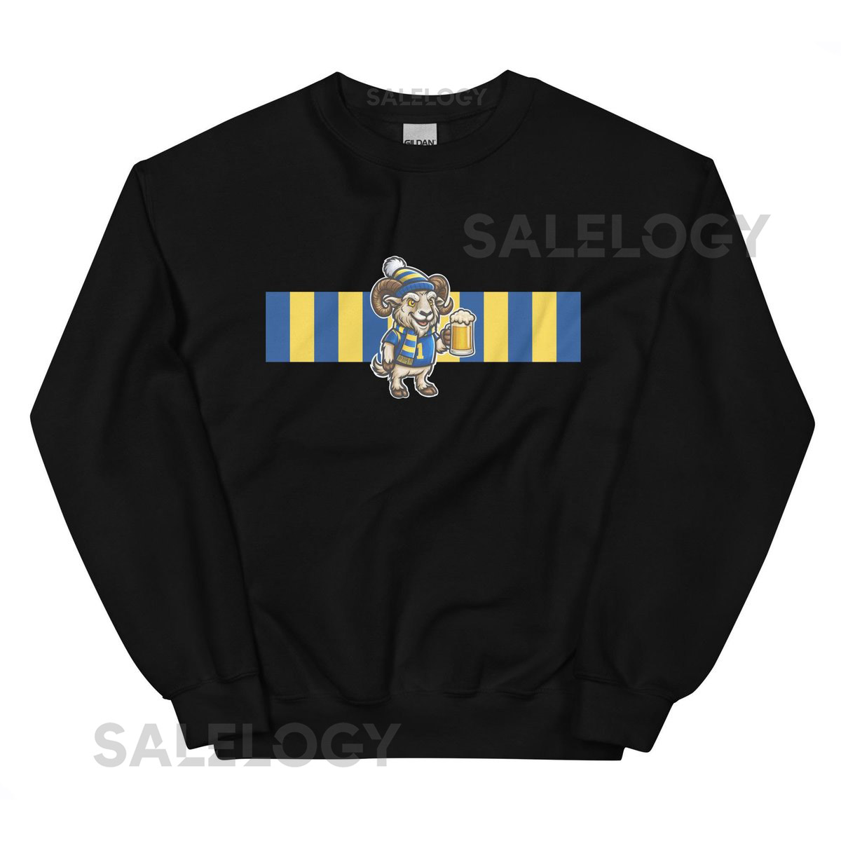 Ram Blue Yellow Stripes Cartoon Style Inspired Artwork Unisex Sweatshirt_112