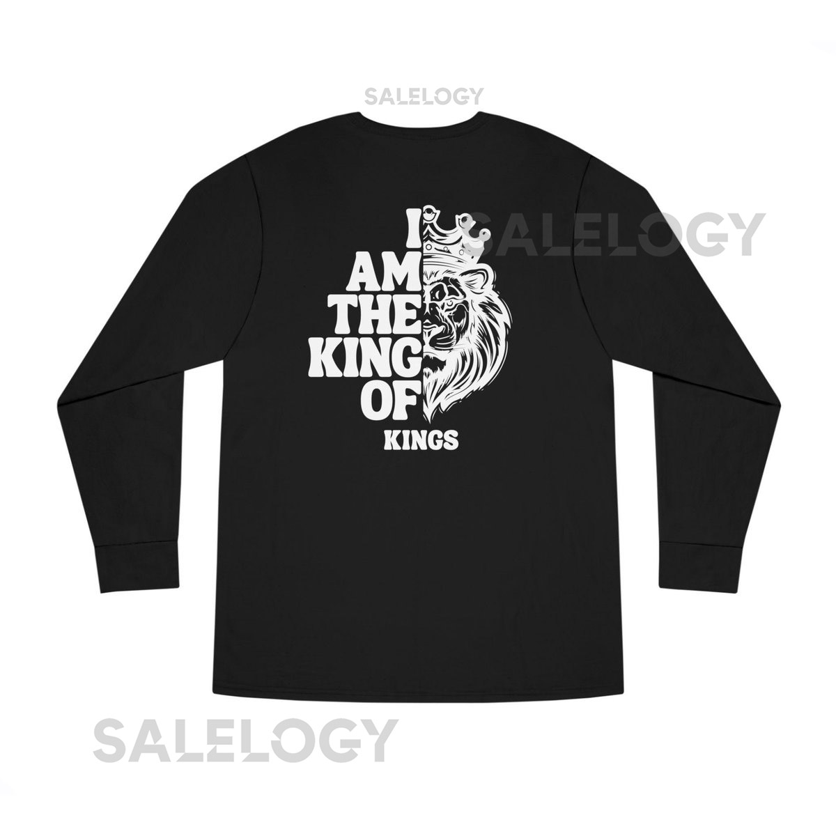 Long Sleeve Crewneck Tee - King of Kings T-Shirt Graphic Tee Christian Shirt Religious Apparel_265