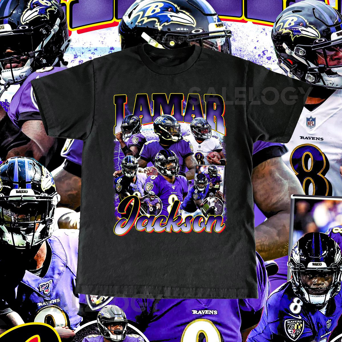 Vintage Lamar Jackson Shirt - Football Shirt Custom Vintage Design 90s Graphic Tee Unisex Bootleg Retro NFL Gift Ravens Team T Shirt_691
