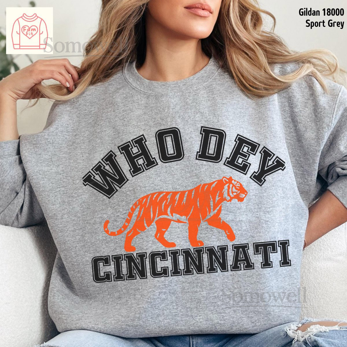 Who Dey Bengal Sweatshirt Cincinnati Vintage Gameday Shirt Football Team Pride Family Matching FamFit09-12_69