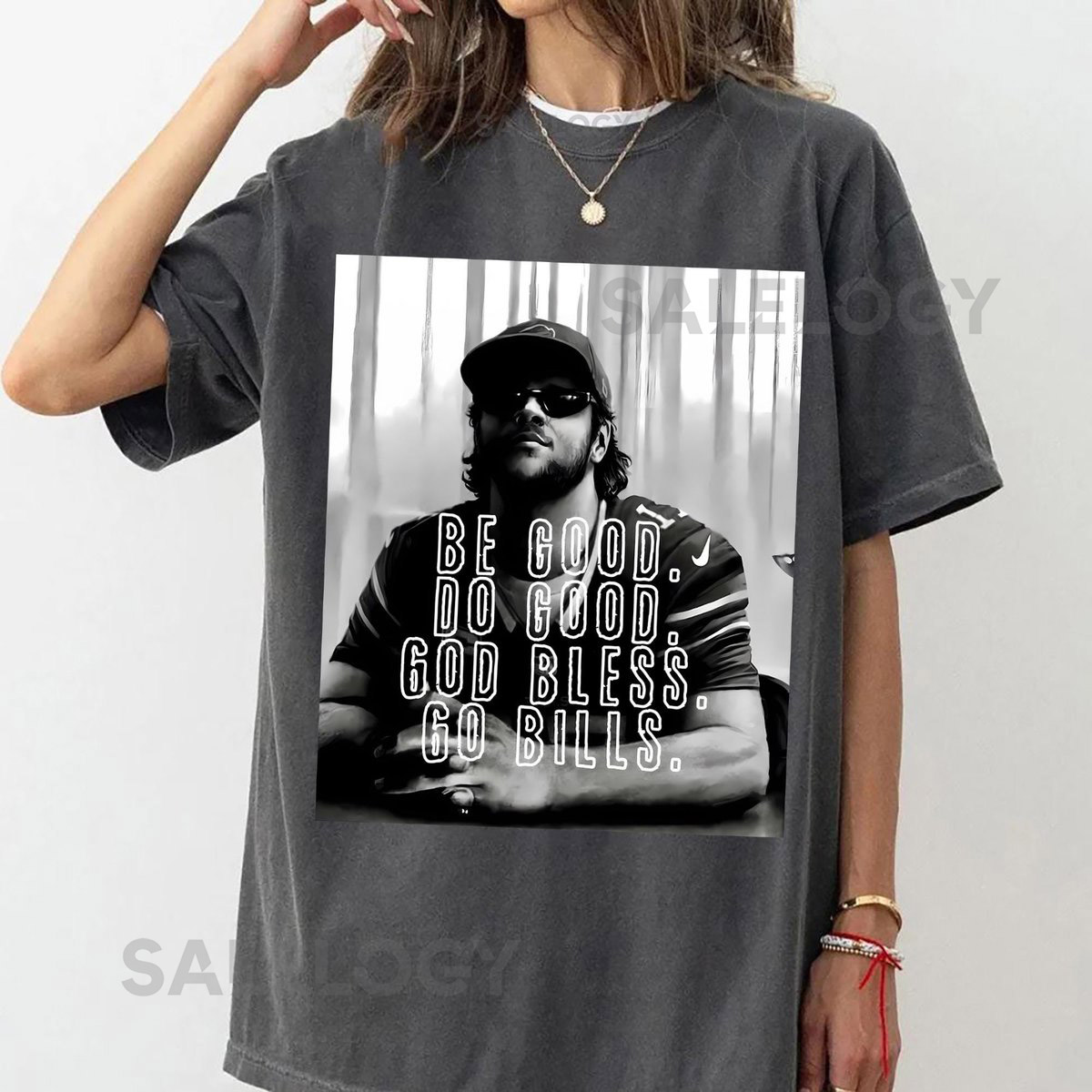 Vintage Buffalo Josh Allen Comfort Color Shirt Josh Allen Buffalo Bills Football Shirt Be Good Do Good God Bless Go Bills_1018