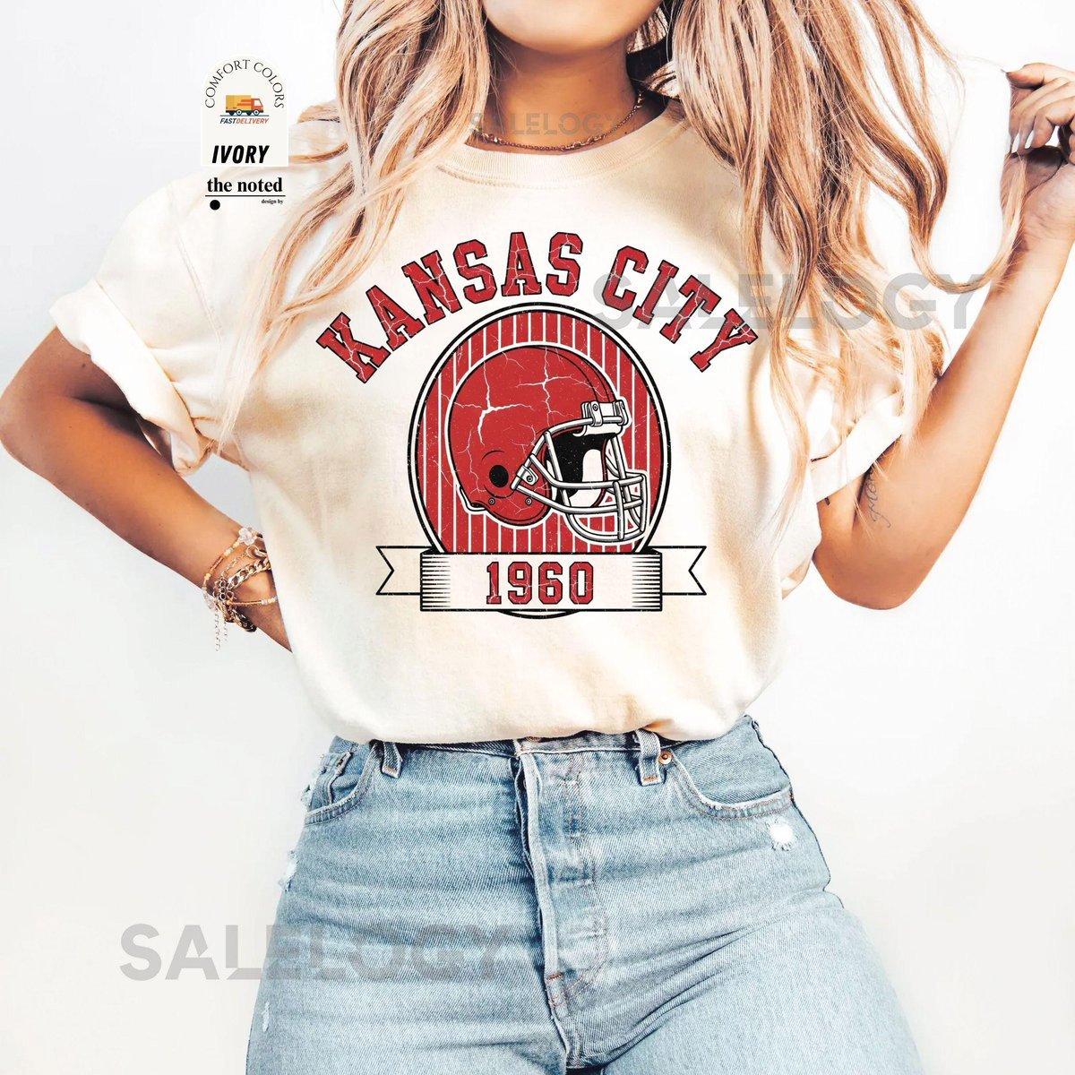 Comfort Colors Kansas City Football Shirt Retro Game Day Tee Trendy Kansas City Fan Top Popular Football Season Sweatshirt_12