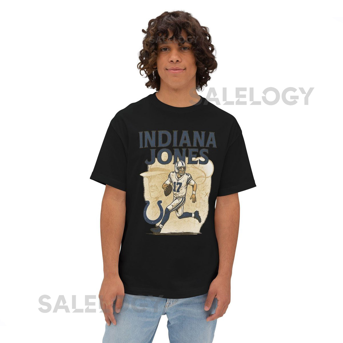 Vintage Daniel Jones Indiana Colts Tee Unisex Box Tee Shirt Oversized Boxy Tshirt Gift Retro Sports Fan Top Football Memorabilia A_946