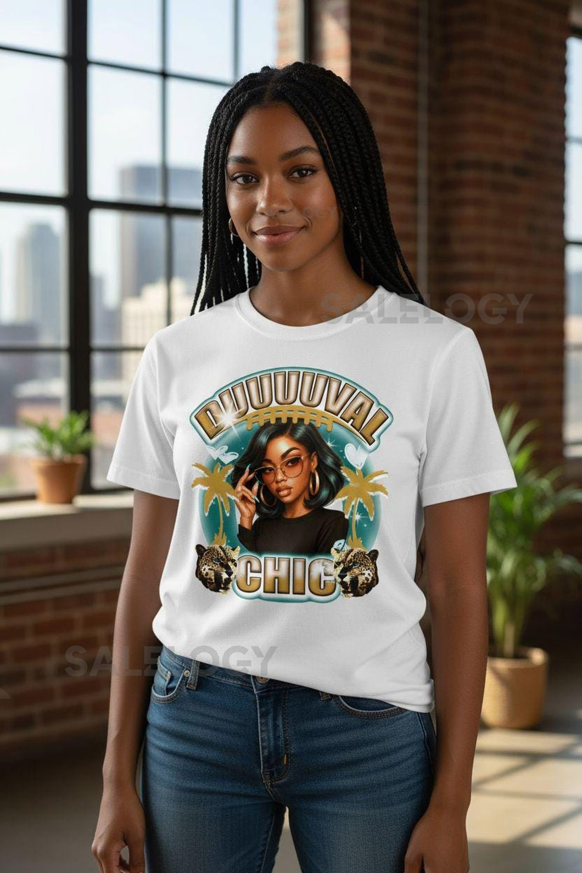 Duuuuval Chic T-Shirt Womens Football Season Tee Game Day Shirt Jacksonville Fan _93