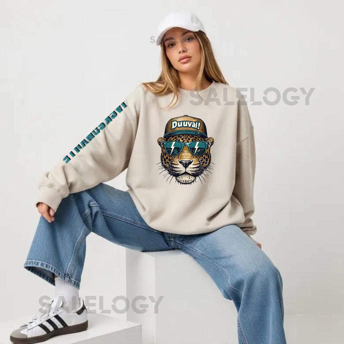 Jacksonville Jaguars SweatshirtDuuuval Jaguar Mascot CrewneckGame Day Football SweatshirtJacksonville Fan GiftFootball _668