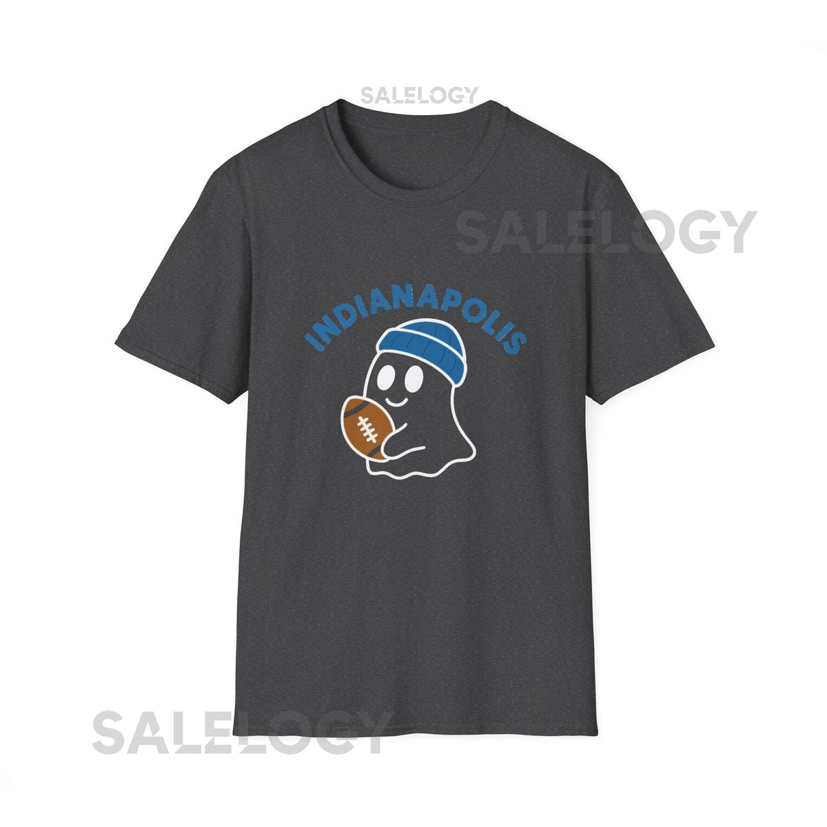 Indianapolis Ghost Football T-Shirt Colts Fan Halloween Crewneck Spooky Season Gildan Fleece Pu_545