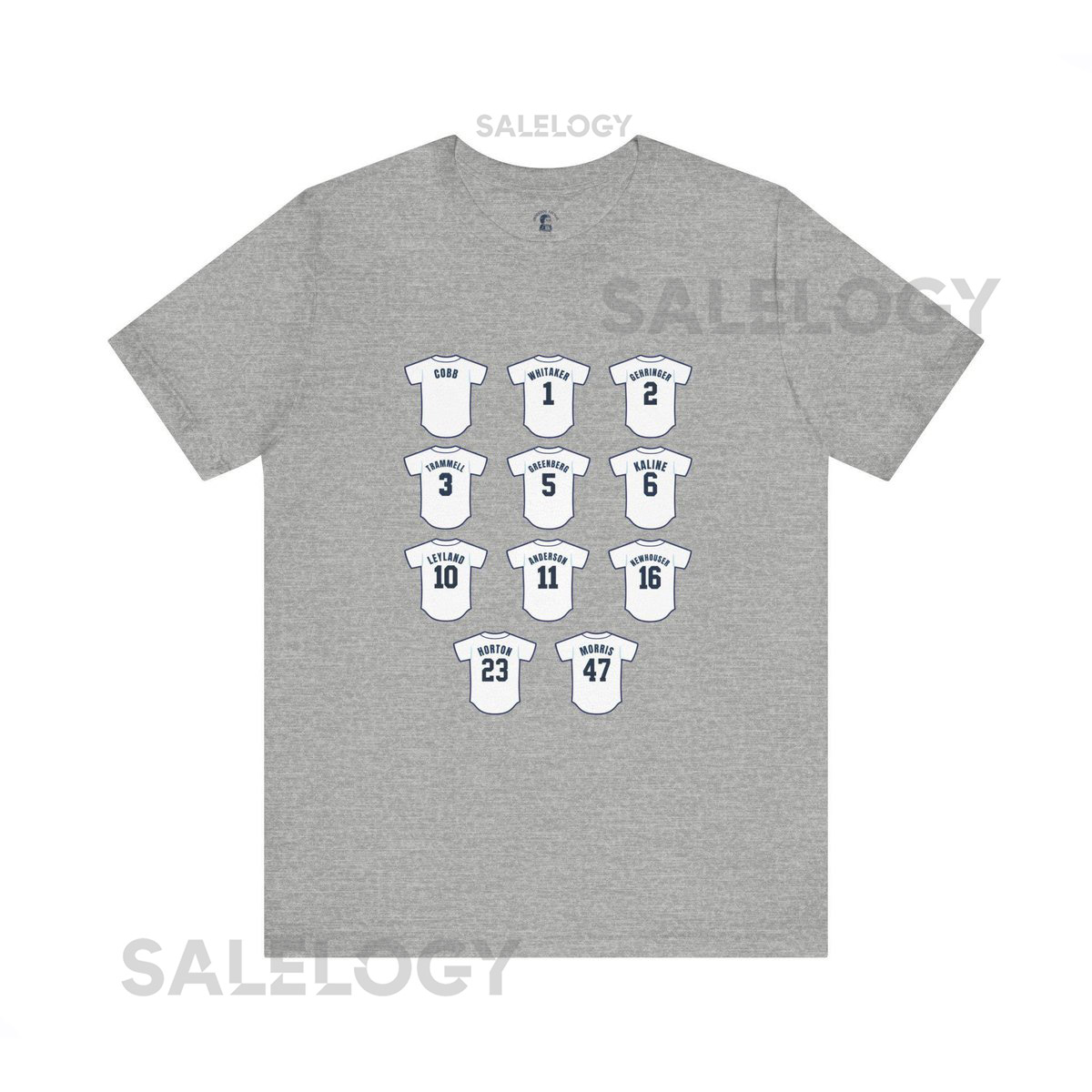 Detroit Retired Numbers Unisex Graphic T-Shirt Motor City Baseball Fan Tee Tigers Shirt_203