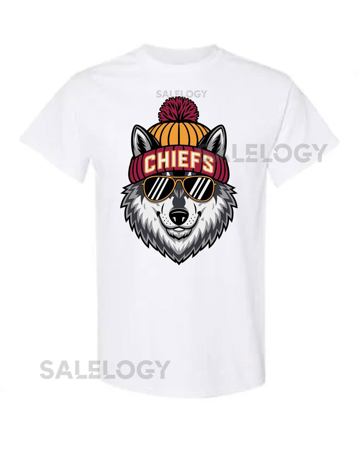 Kansas City Chiefs Wolf Mascot T-Shirt Retro Football Fan Gift_327