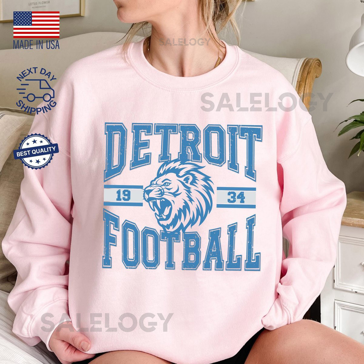 Game Day Sweatshirt Cool Detroit Fan Apparel Shirt Vintage Lion Football Hoodie Lions Football Graphic Tee Cozy Detroit Game Day Tee_351